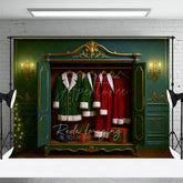 Aperturee - Aperturee Elegant Santas Closet Sweet Christmas Vibe Backdrop